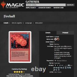 1994 MTG Magic The Gathering Revised Fireball Vintage PSA 10 Gem Mint POP 13