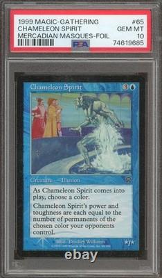 1999 Magic the Gathering MTG Mercadian Masques Chameleon Spirit Foil PSA 10 Pop1