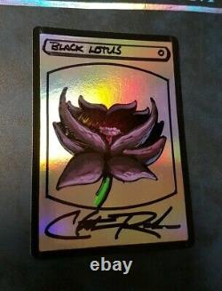 1x Carte Magic Mtg Black Lotus Altered & Signed by Rush No Original Foil Print