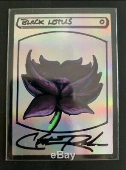 1x Carte Magic Mtg Black Lotus Altered & Signed by Rush Original Foil No print