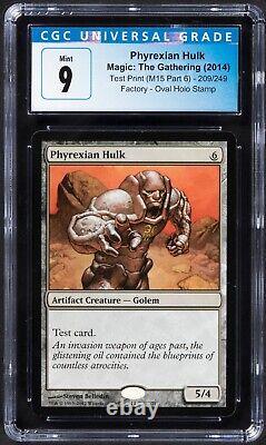 2014 Magic The Gathering M15 Test Print Phyrexian Hulk, Oval Holo Stamp CGC 9