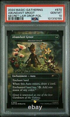 2024 Magic MTG Marvel Abundant Groot #0870 Secret Lair Drop Series Foil PSA 10