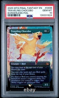 2025 MTG Final Fantasy Borderless-Foil #0406 Traveling Chocobo PSA 10
