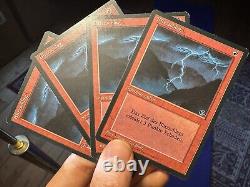 4x German Fbb. Lightning Bolt. LP. Mtg (597)