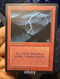 4x German Fbb. Lightning Bolt. LP. Mtg (597)