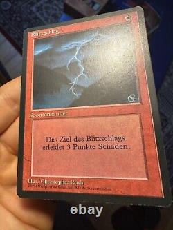 4x German Fbb. Lightning Bolt. LP. Mtg (597)