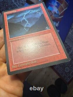 4x German Fbb. Lightning Bolt. LP. Mtg (597)