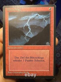 4x German Fbb. Lightning Bolt. LP. Mtg (597)