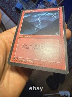 4x German Fbb. Lightning Bolt. LP. Mtg (597)