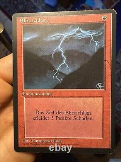 4x German Fbb. Lightning Bolt. LP. Mtg (597)