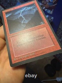 4x German Fbb. Lightning Bolt. LP. Mtg (597)