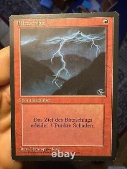 4x German Fbb. Lightning Bolt. LP. Mtg (597)