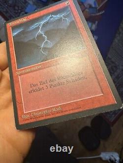 4x German Fbb. Lightning Bolt. LP. Mtg (597)