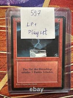 4x German Fbb. Lightning Bolt. LP. Mtg (597)