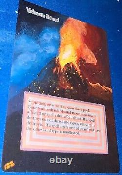 ALTERED 1X Volcanic Island magic the gathering hand painted Real revised