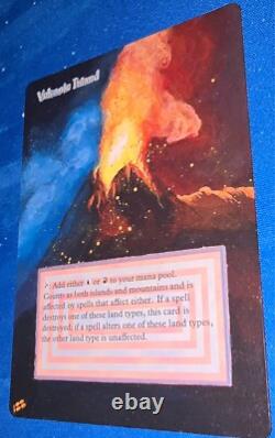 ALTERED 1X Volcanic Island magic the gathering hand painted Real revised