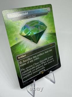 Chaos Emerald (Green) Magic the Gathering #7031 Sonic Secret Lair (Foil, NM/M)