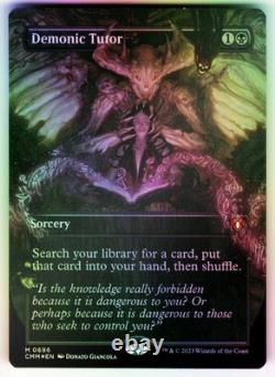 Demonic Tutor (FOIL Borderless) 696 Commander Masters Magic The Gathering NM