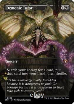 Demonic Tutor (FOIL Borderless) 696 Commander Masters Magic The Gathering NM Demonic Tutor (FOIL Borderless) 696 Commander Masters Magic The Gathering NM