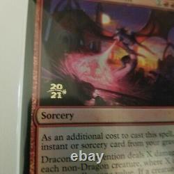 Draconic Intervention, Strixhaven, MTG, NM/M FOIL + GOLD STAMP 2021 Promo