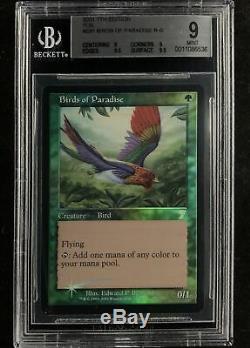 FOIL BIRDS OF PARADISE (BGS GRADED 9 #0011086536) 7th Edition 7ED Magic MTG CARD