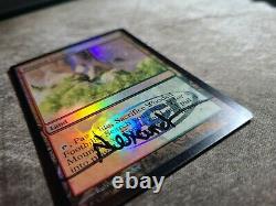 FOIL WOODED FOOTHILLS (JUDGE) Promo Magic MTG MP/LP CARD! SIGNED! ROB ALEXANDER