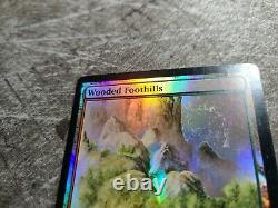 FOIL WOODED FOOTHILLS (JUDGE) Promo Magic MTG MP/LP CARD! SIGNED! ROB ALEXANDER