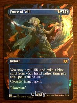 Force of Will Borderless Foil Double Masters MTG Magic NM