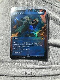 Force of Will Borderless MTG Authentic NM Foil Double Masters Pack Fresh