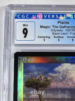 Graded FOIL Plains #333 CGC 9 MINT QUAD+ (9, 9, 9, 9.5) Odyssey 2001 MTG Vintage