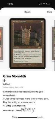 Grim Monolith Urza's Legacy 1999 Magic The Gathering (#3)
