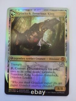 Grimlock Dinobot Leader / Grimlock Ferocious King FOIL Hascon Promos NM ENG MTG