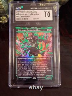 Hidetsugu Devouring Chaos Neon Green Kamigawa Neon Dynasty Foil CGC / PSA 10