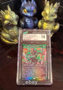 Hidetsugu Devouring Chaos Neon Green Kamigawa Neon Dynasty Foil CGC / PSA 10