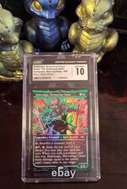 Hidetsugu Devouring Chaos Neon Green Kamigawa Neon Dynasty Foil CGC / PSA 10