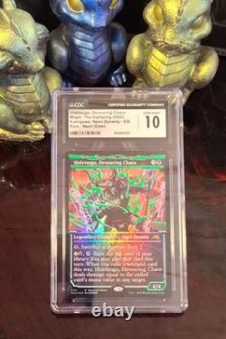 Hidetsugu Devouring Chaos Neon Green Kamigawa Neon Dynasty Foil CGC / PSA 10