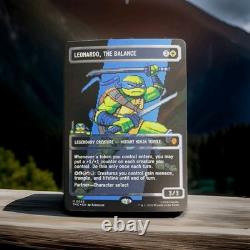 LEONARDO, THE BALANCE M83 Borderless Surge Foil TMNT MTG Commander Pixel Art