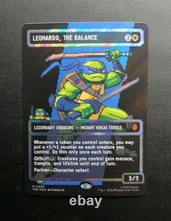 LEONARDO, THE BALANCE M83 Borderless Surge Foil TMNT MTG Commander Pixel Art