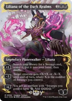 Liliana of the Dark Realms (Borderless) (Raised Foil) Commander Bloomburrow