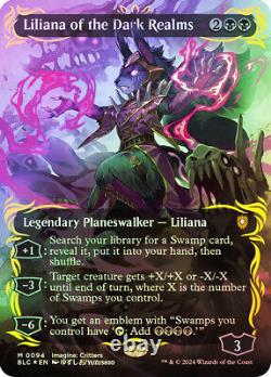 Liliana of the Dark Realms (Borderless) (Raised Foil) Commander Bloomburrow NM