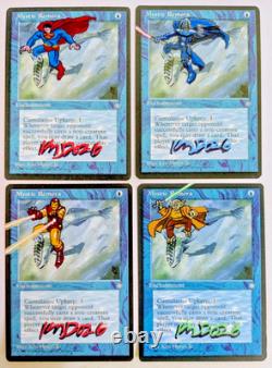 MTG 4x SET OF ALTERED Mystic Remora COA BY ORIGINAL ARTIST KEN MEYER JR