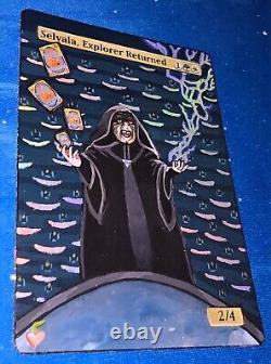 MTG ALTERED 1X FOIL Selvala Explorer Returned magic the gathering hand painted