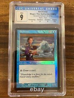 MTG? ARCHIVIST FOIL? 7th Edition CGC Quad 9's+ MINT RARE Creature 2001 LOW POP