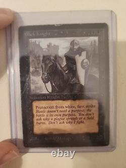 MTG Black Knight Beta Magic The Gathering HP Damaged With Crease