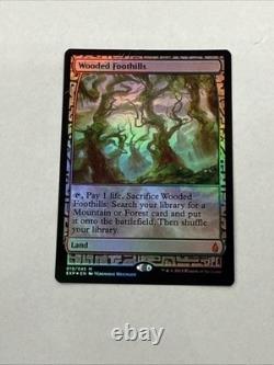 MTG Foil Wooded Foothills (Damaged Corner Crease) Zendikar Expeditions