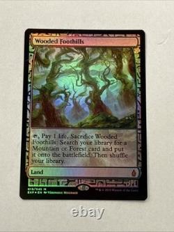 MTG Foil Wooded Foothills (Damaged Corner Crease) Zendikar Expeditions