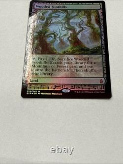 MTG Foil Wooded Foothills (Damaged Corner Crease) Zendikar Expeditions