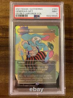 MTG? GENEROUS GIFT Borderless/Ext Art FOIL? SLD Purrfection PSA 9 MINT RARE POP 2