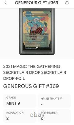 MTG? GENEROUS GIFT Borderless/Ext Art FOIL? SLD Purrfection PSA 9 MINT RARE POP 2