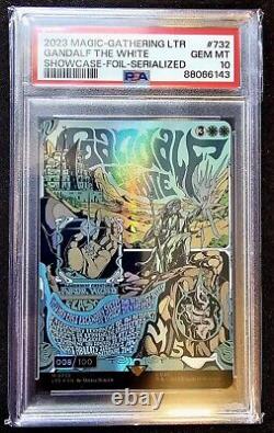 MTG Gandalf the White Borderless Poster Foil SERIALIZED 008/100 PSA10